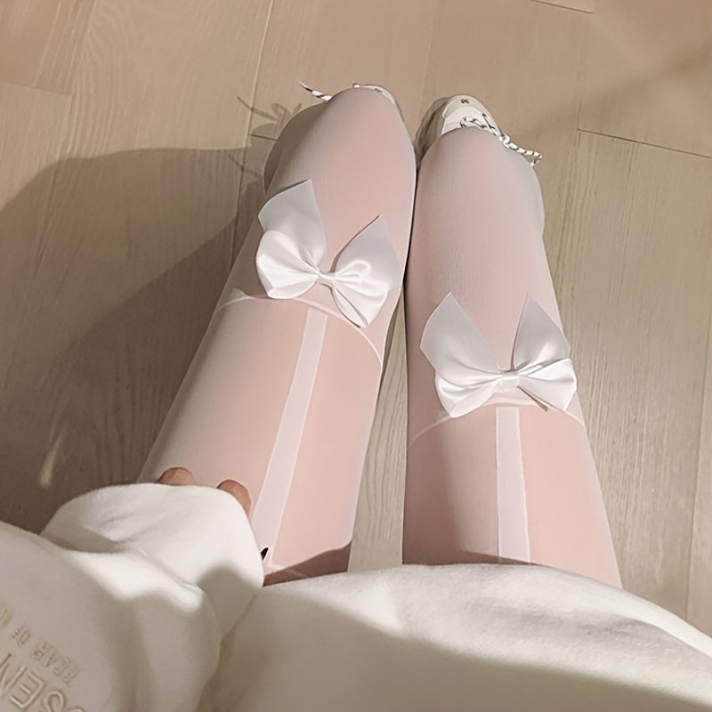 Collant "Bow Accent" – Style JK & Confort Ultra-Doux