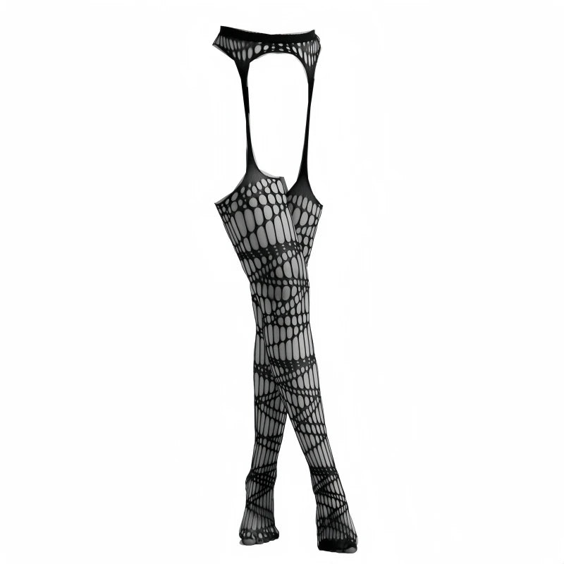 Bas Résille "Thigh-High" avec Jarretelle – Style Chic & Sensuel