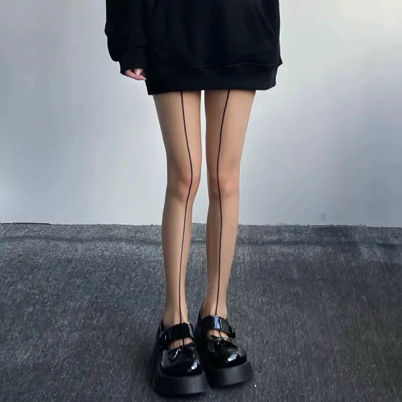 Collant "Black Line" – Ultra-fin & Effet Silhouette Affinée