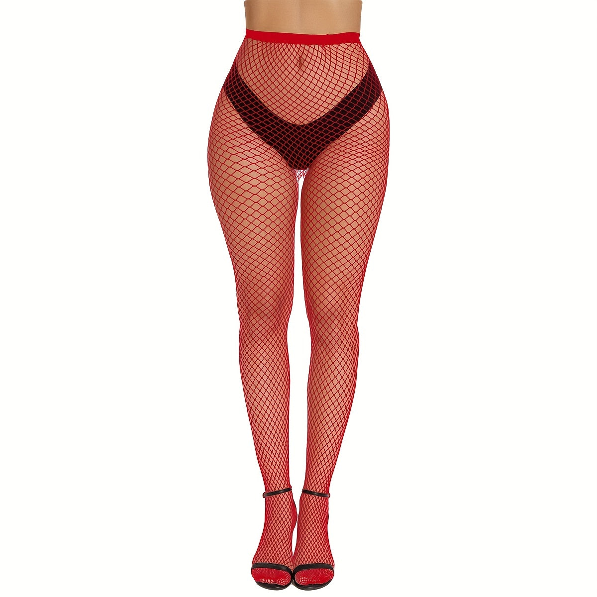 "L’Éclat de Noël" – Collant Résille Haut de Taille